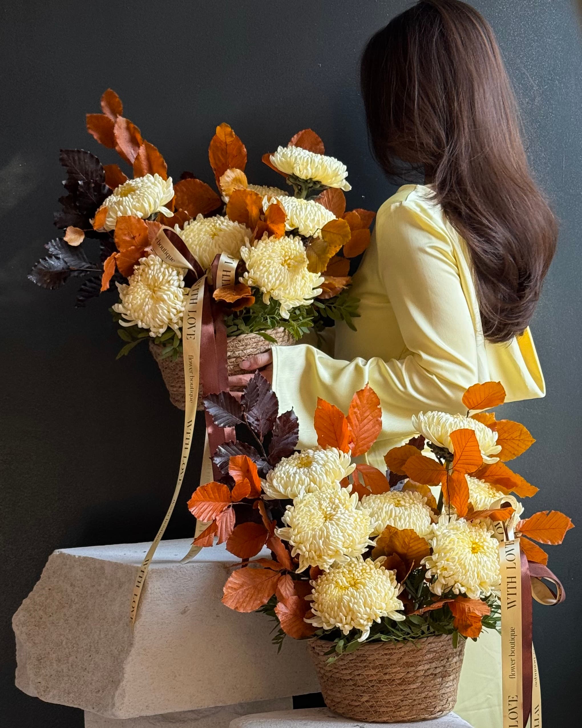 Autumn cream basket 